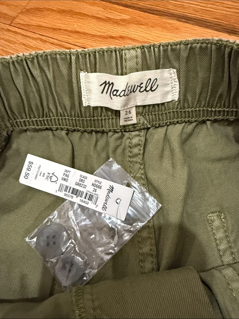 Madewell Olive Utility Cargo Shorts